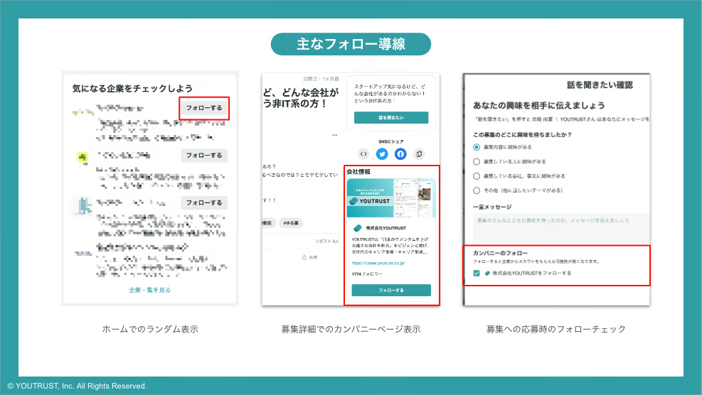 カンパニーページのフォロー導線